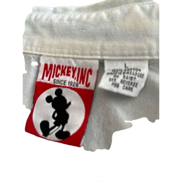 Vintage Mickey Mouse Sleeveless Denim Button Up Shirt size L - Picture 9 of 10